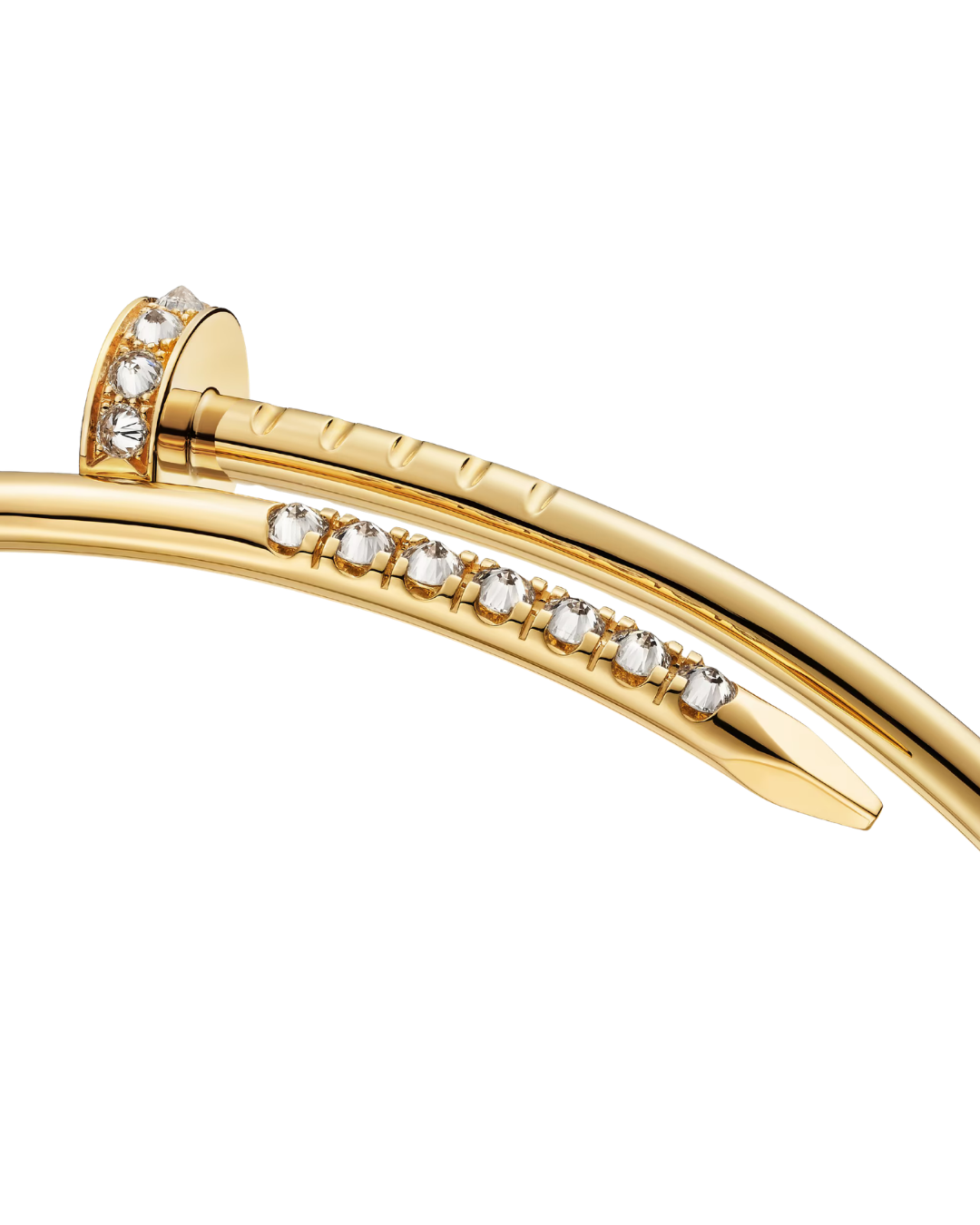 Nail Bracelet Gold Zircons