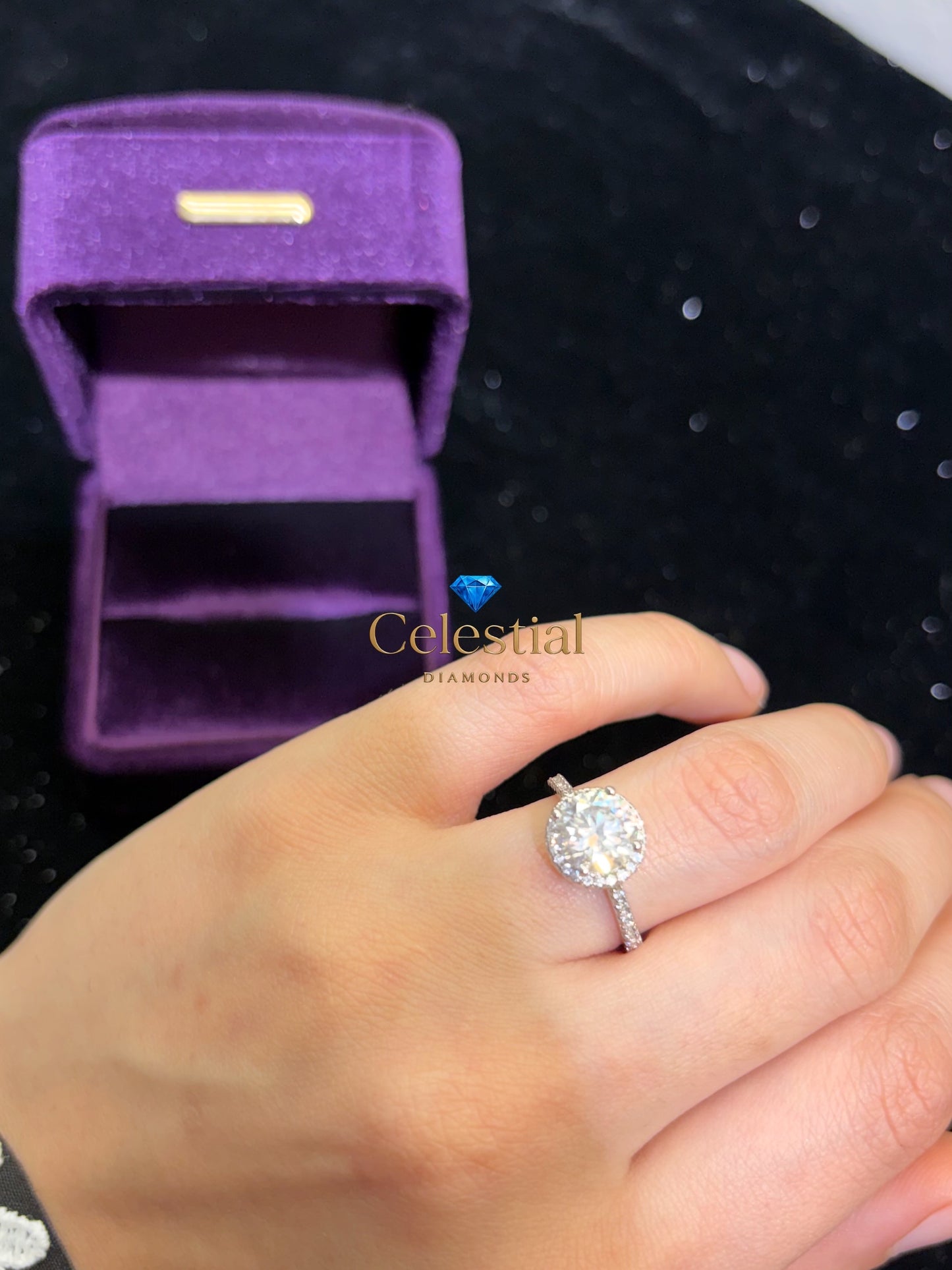 Moissanite 2CT Brilliant Cut Ring