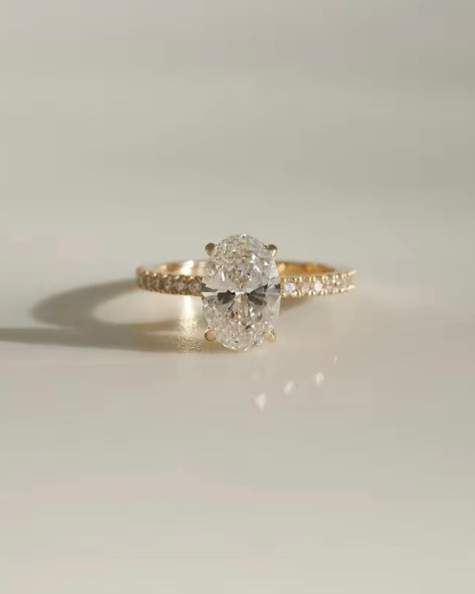 18K gold-plated 3CT Moissanite Ring