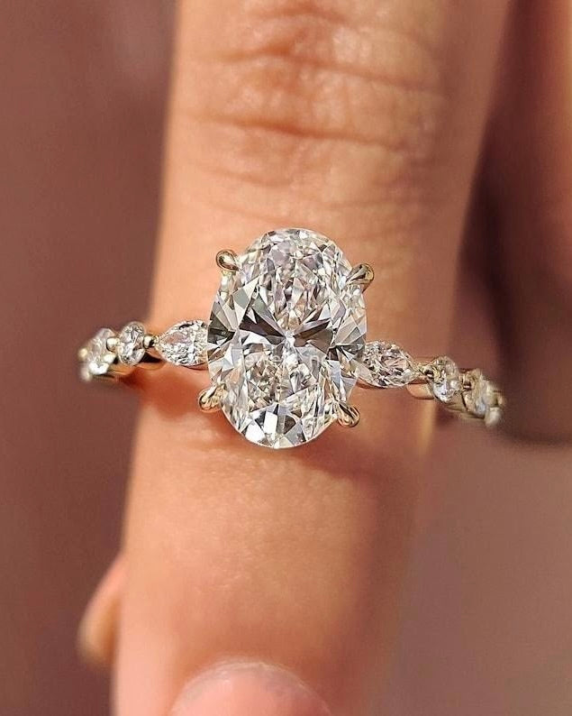Moissanite Eternity Band Oval Ring