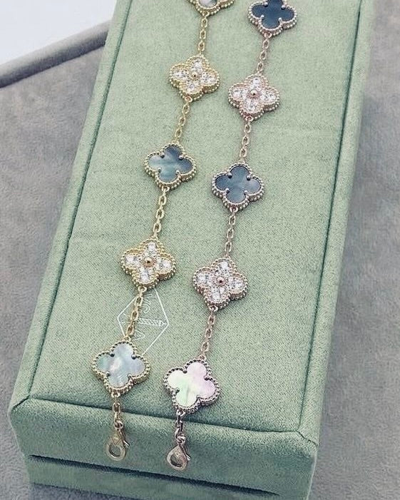 Clover Grey X leopard Print Bracelet