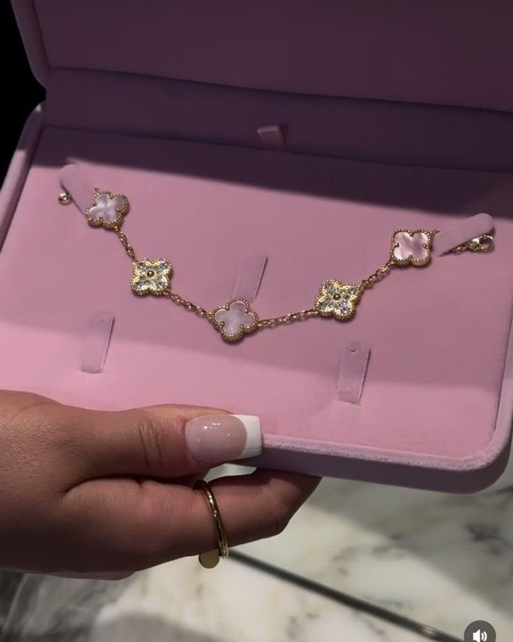Clover Bracelet Pink Zircon