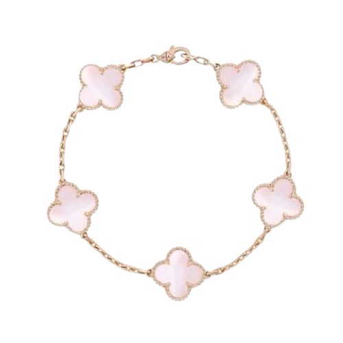 Pink Stone Clover Bracelet