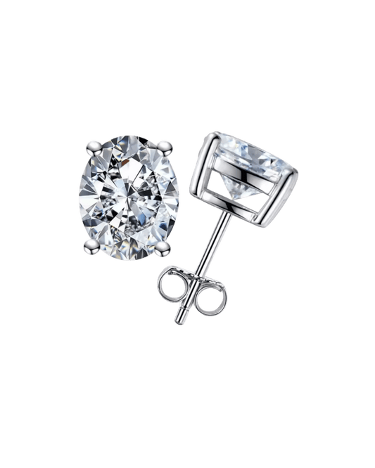 Oval Diamond Earrings