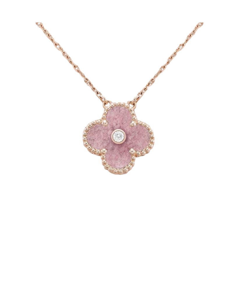 Clover Necklace Pink Gold
