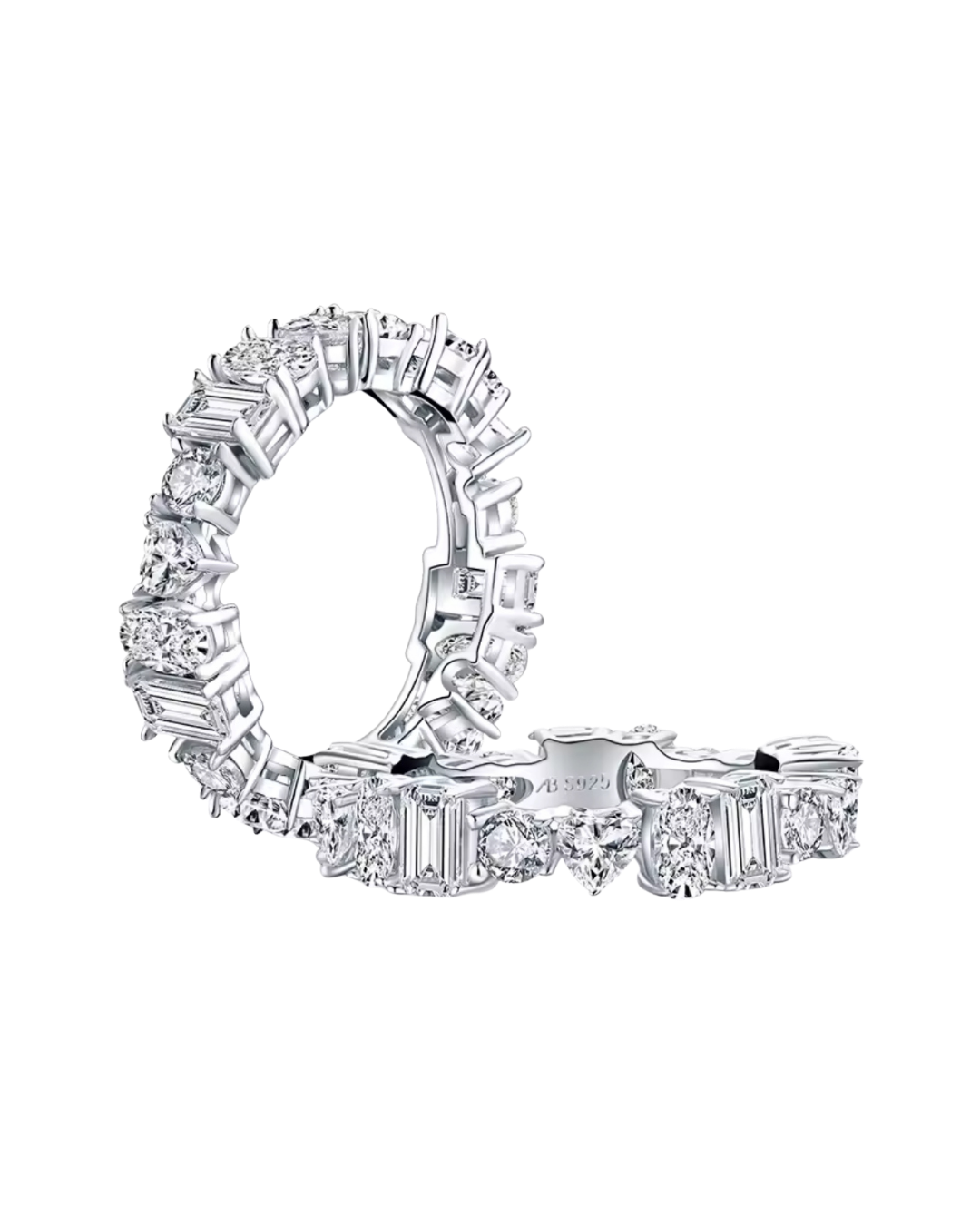 טבעת יהלומים בחיתוך מעורב