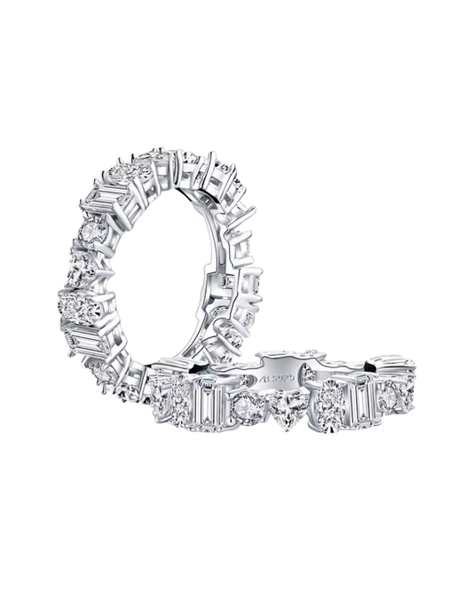 טבעת יהלומים בחיתוך מעורב