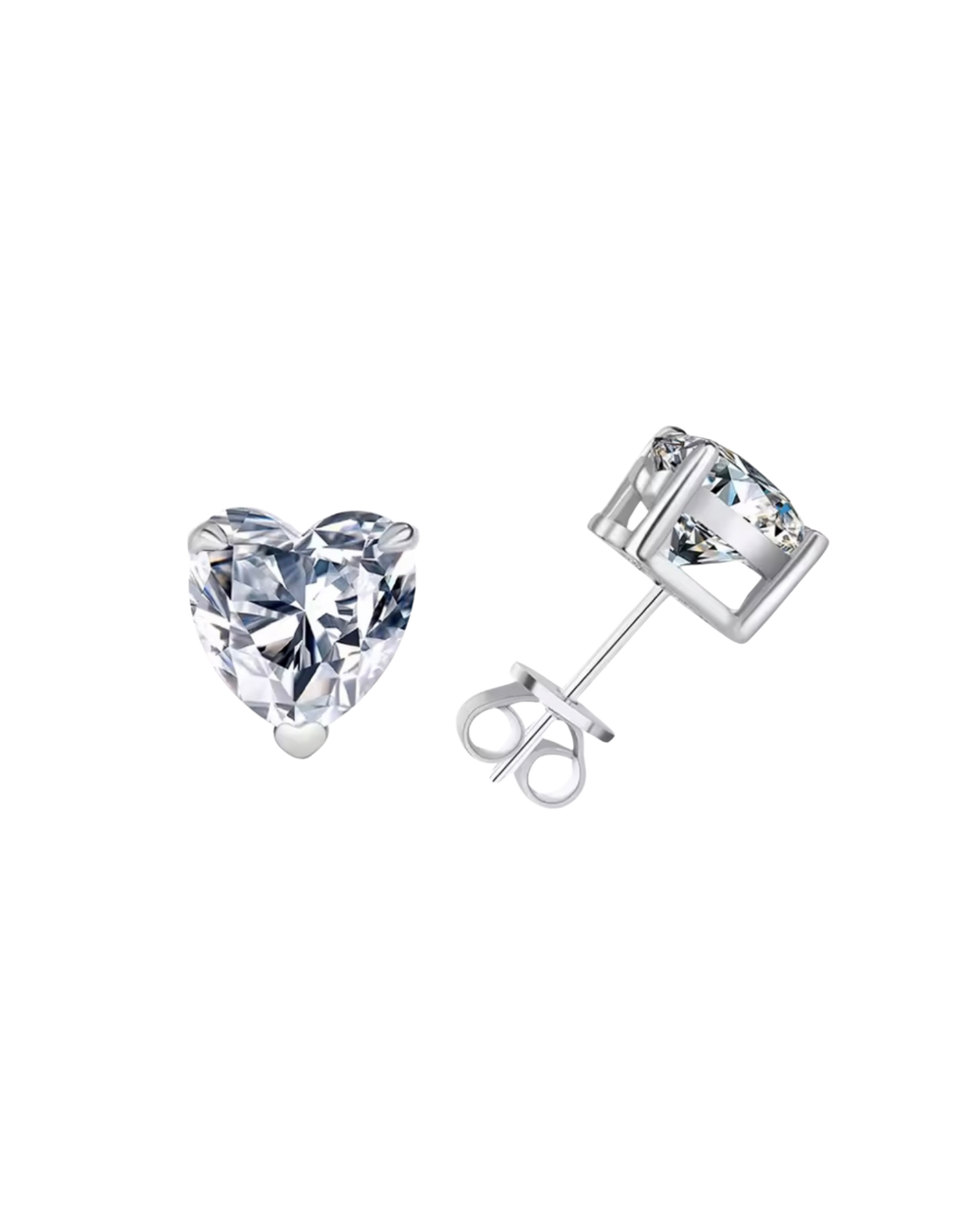 S925 Heart Moissanite Earrings