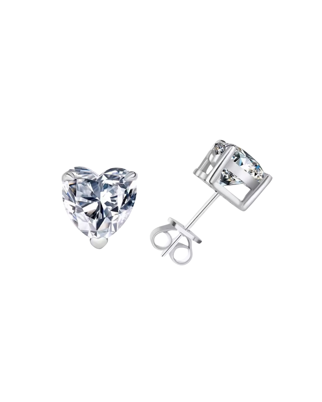 S925 Heart Moissanite Earrings