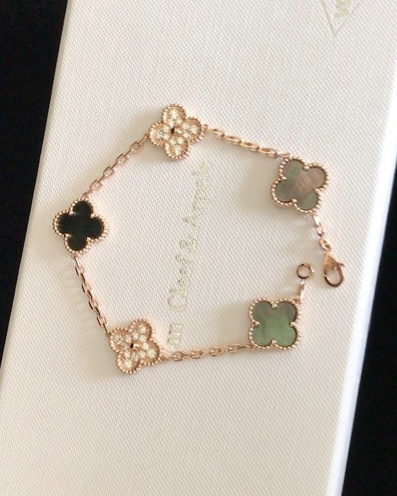 Clover Grey X leopard Print Bracelet
