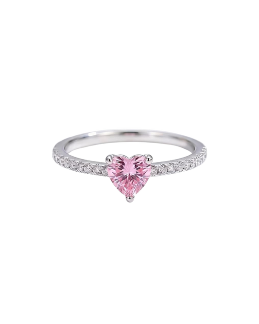 S925 Pink Heart Ring