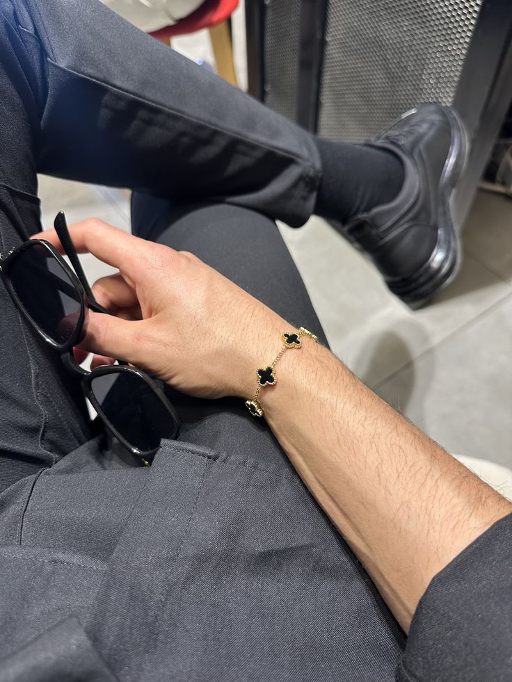 Clover Bracelet Black Stone