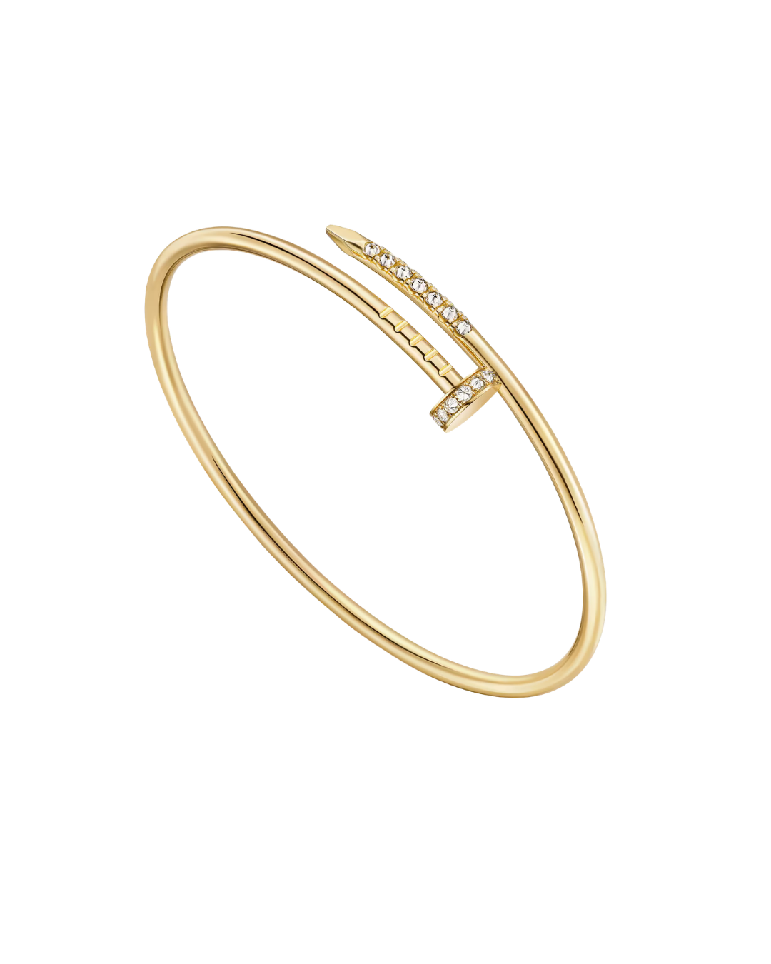 Nail Bracelet Gold Zircons