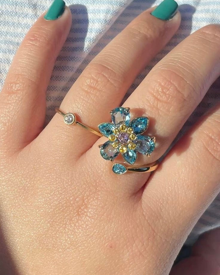Blue Flower Ring