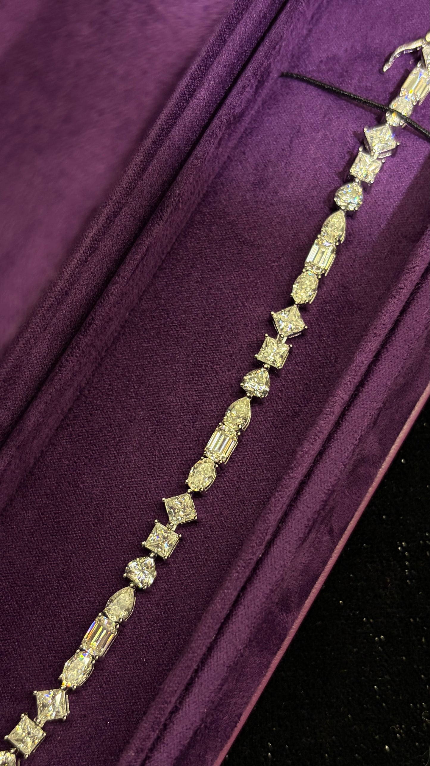 Moissanite Mixed Cuts Princess Bracelet