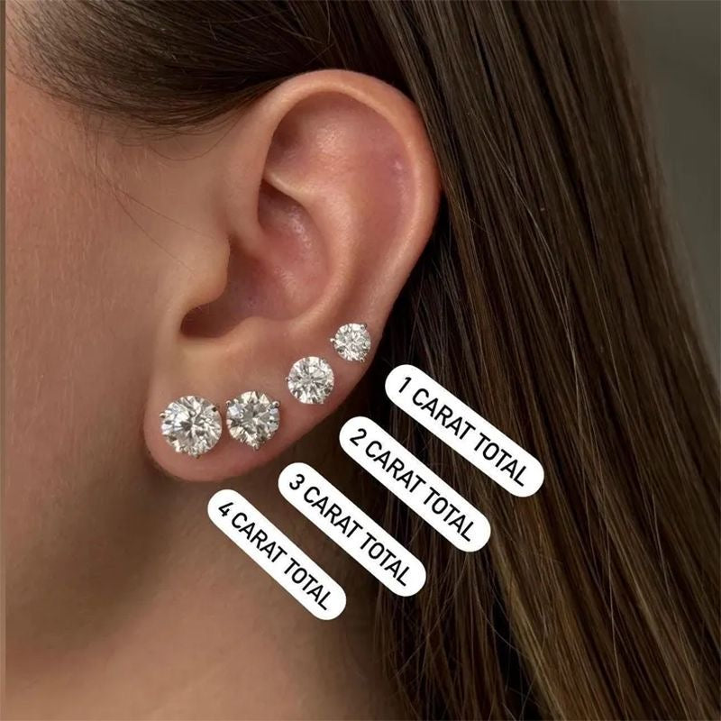 Moissanite Brilliant Cut Earrings