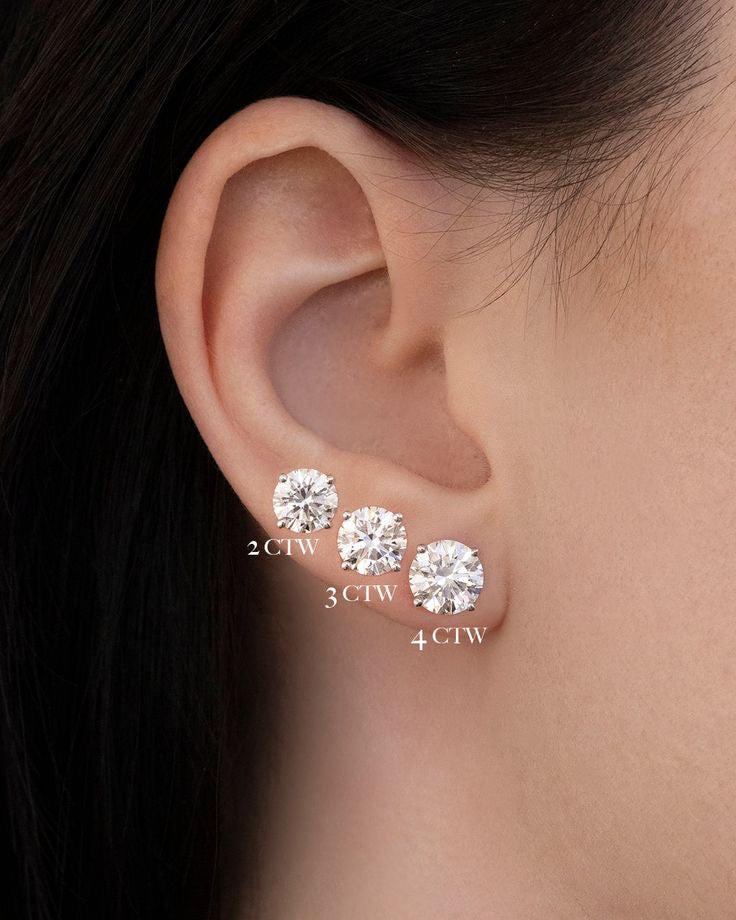 Moissanite Brilliant Cut Earrings