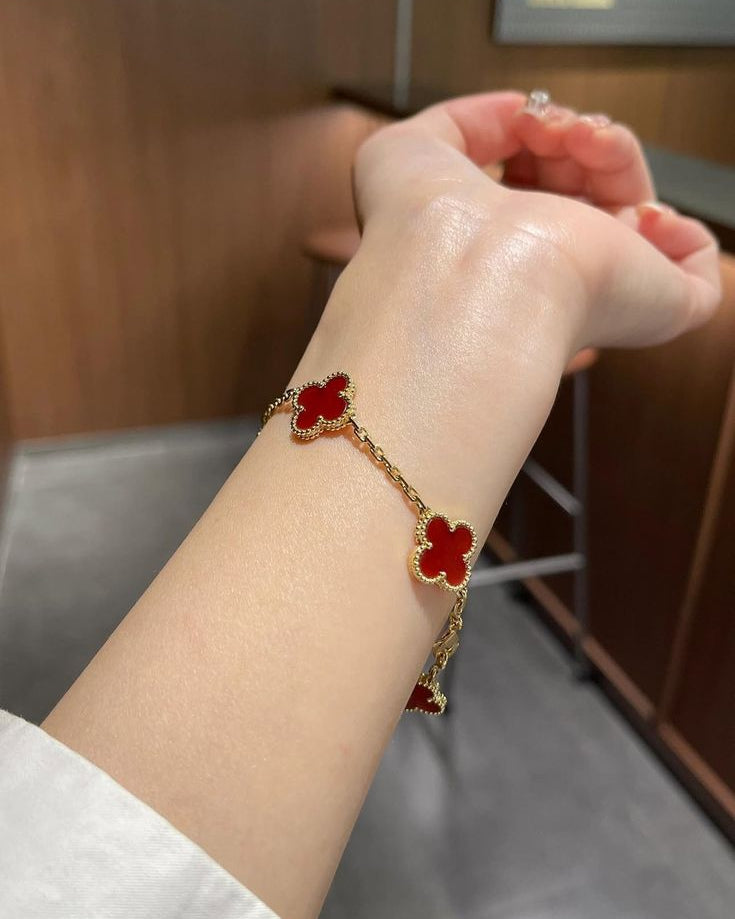Clover Bracelet Red "Bordeaux"