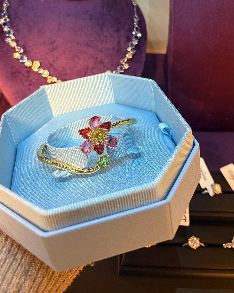 'Floria' Flower Bangle Bracelet