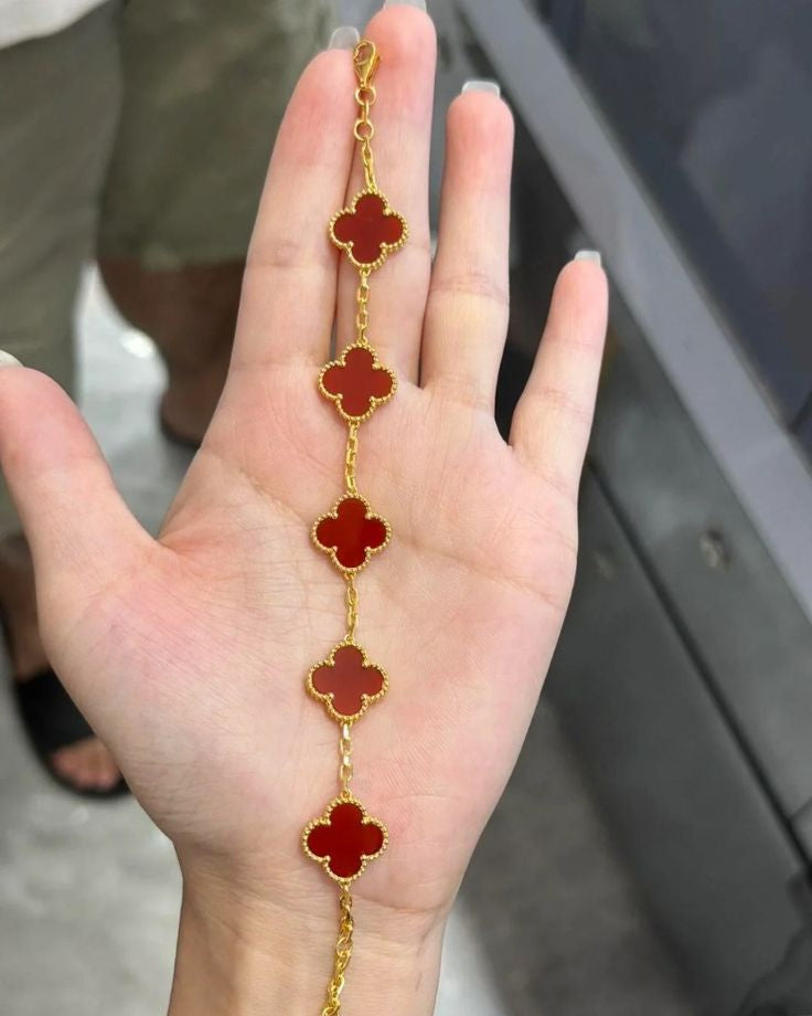 Clover Bracelet Red "Bordeaux"