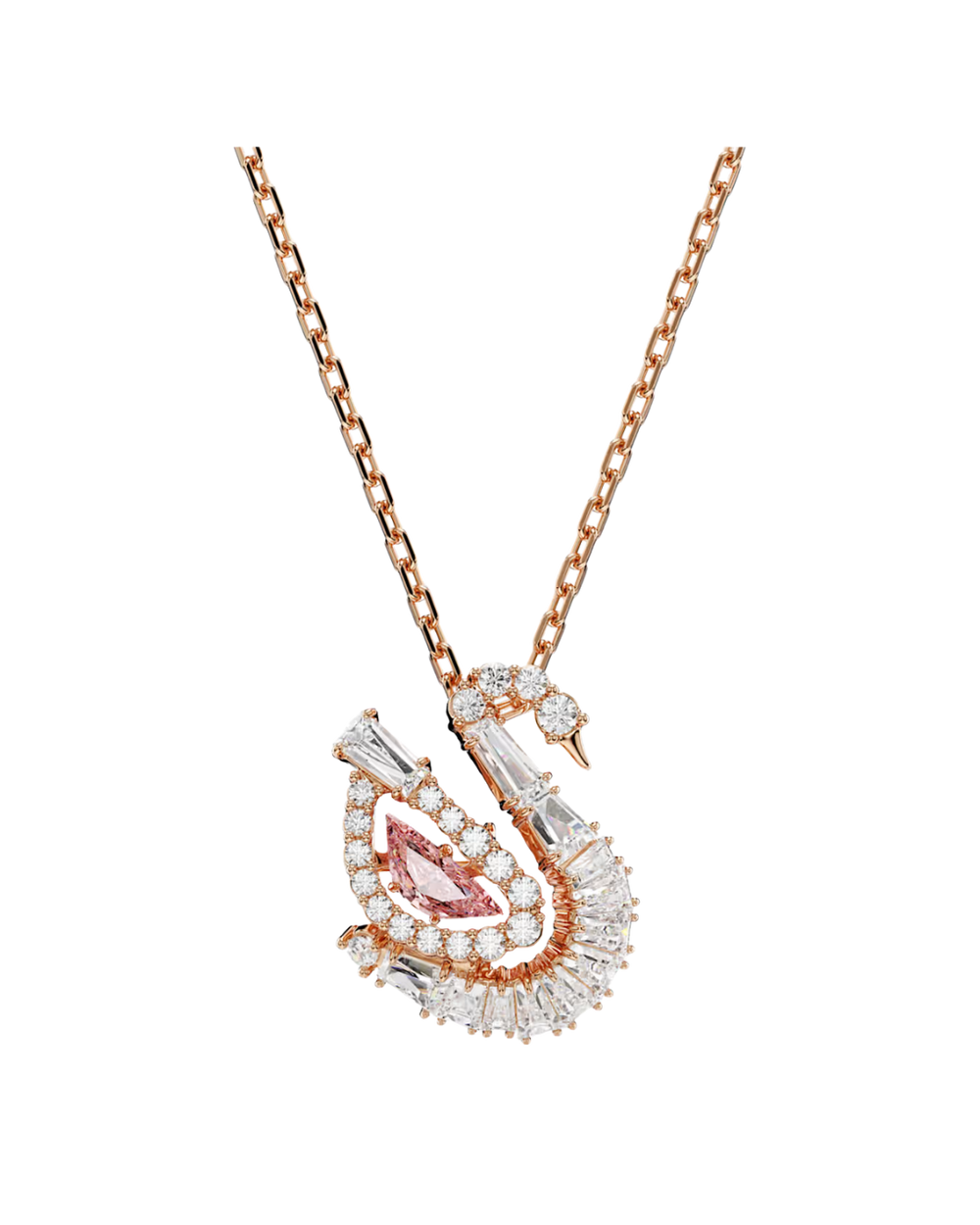 Pink x Rose Gold Swan Necklace