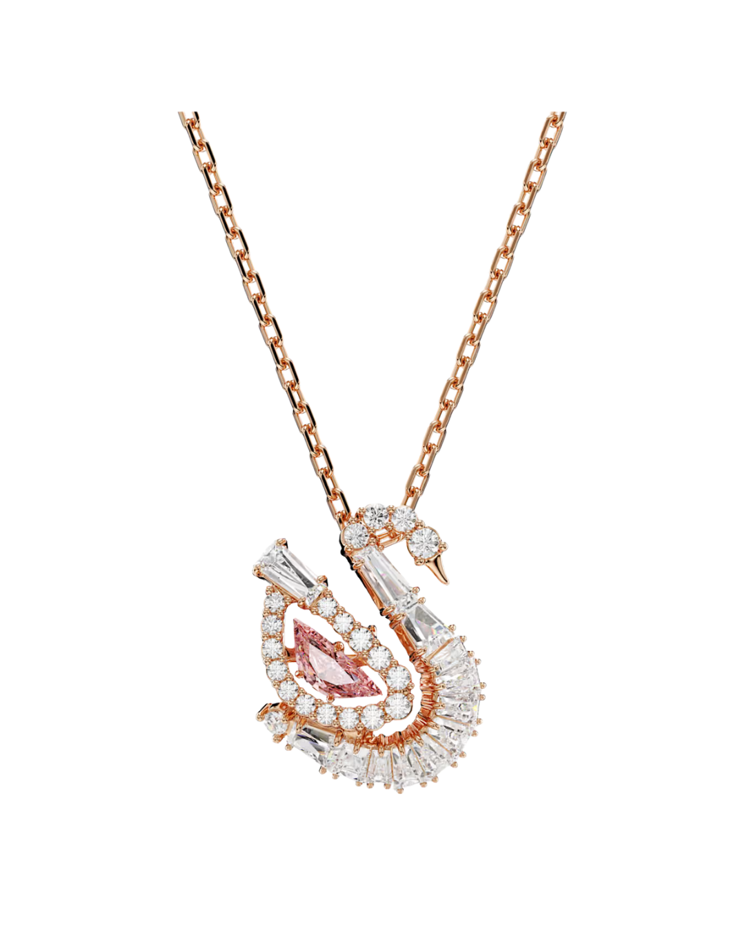 Pink x Rose Gold Swan Necklace