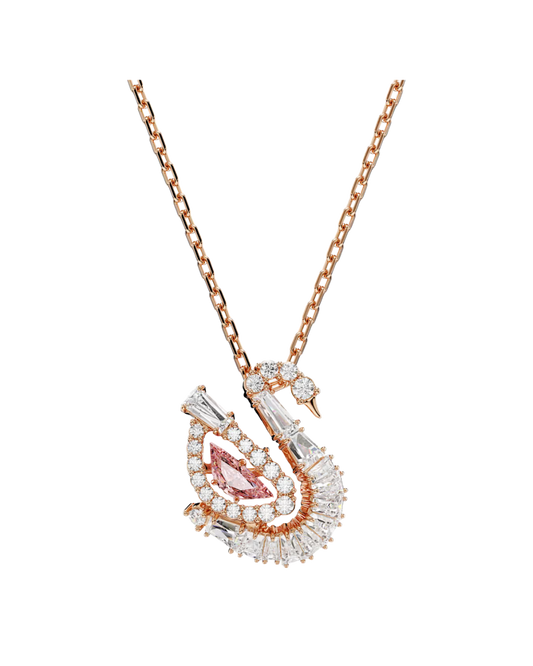 Pink x Rose Gold Swan Necklace