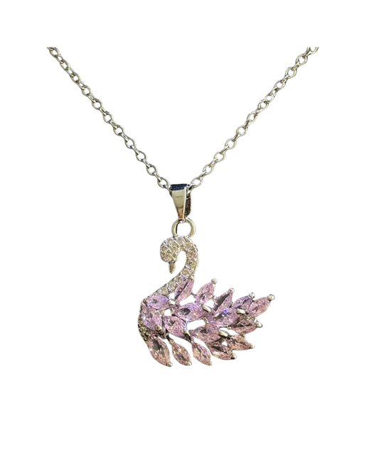 Pink Lake Swan Pendant