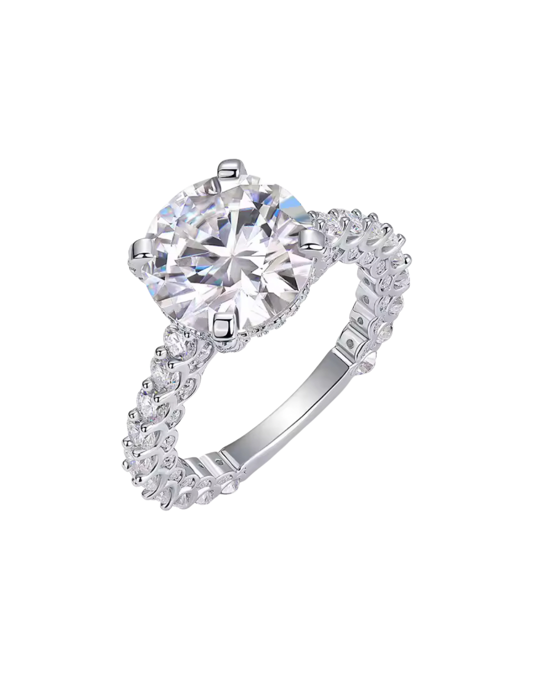 Platinum Classic Round Cut 5CT Ring