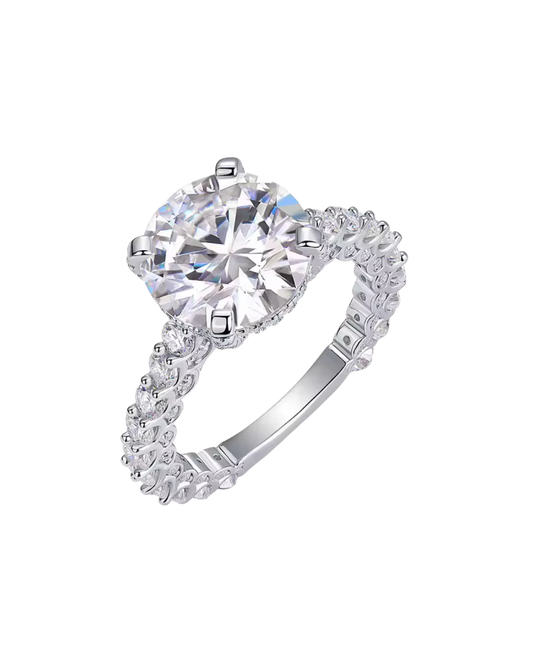 Platinum Classic Round Cut 5CT Ring
