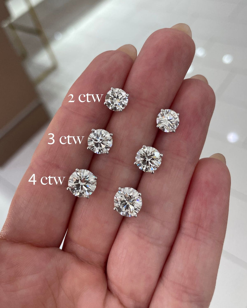 Moissanite Brilliant Cut Earrings