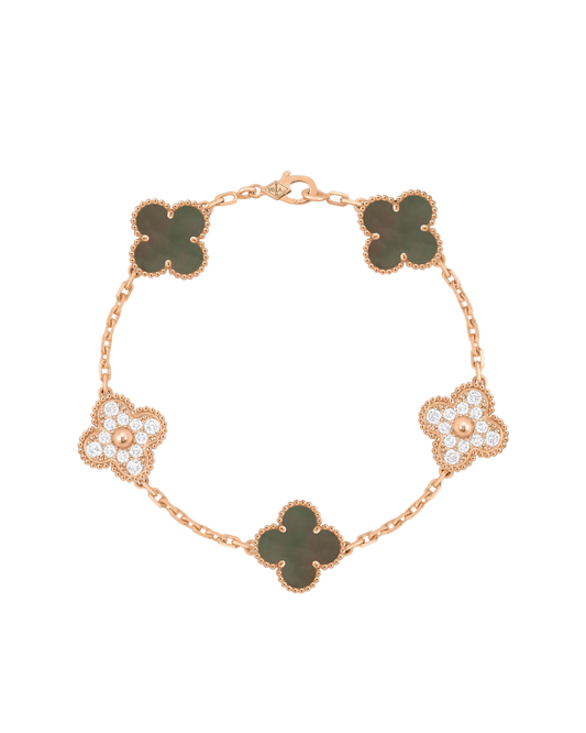 Clover Grey X leopard Print Bracelet