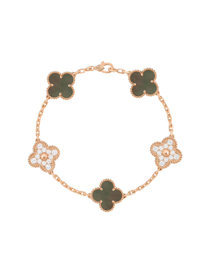 Clover Grey X leopard Print Bracelet