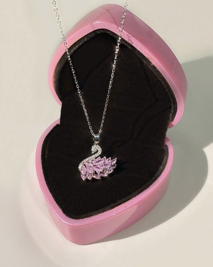 Pink Lake Swan Pendant