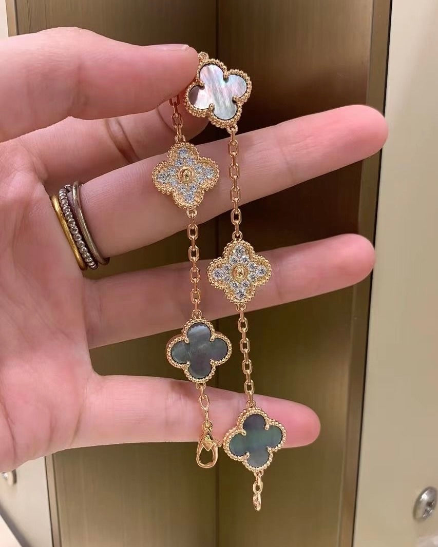 Clover Grey X leopard Print Bracelet