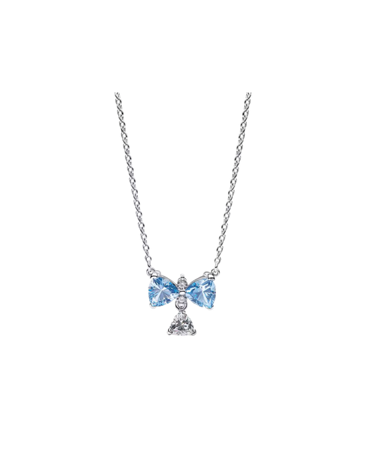 Blue Bow Necklace