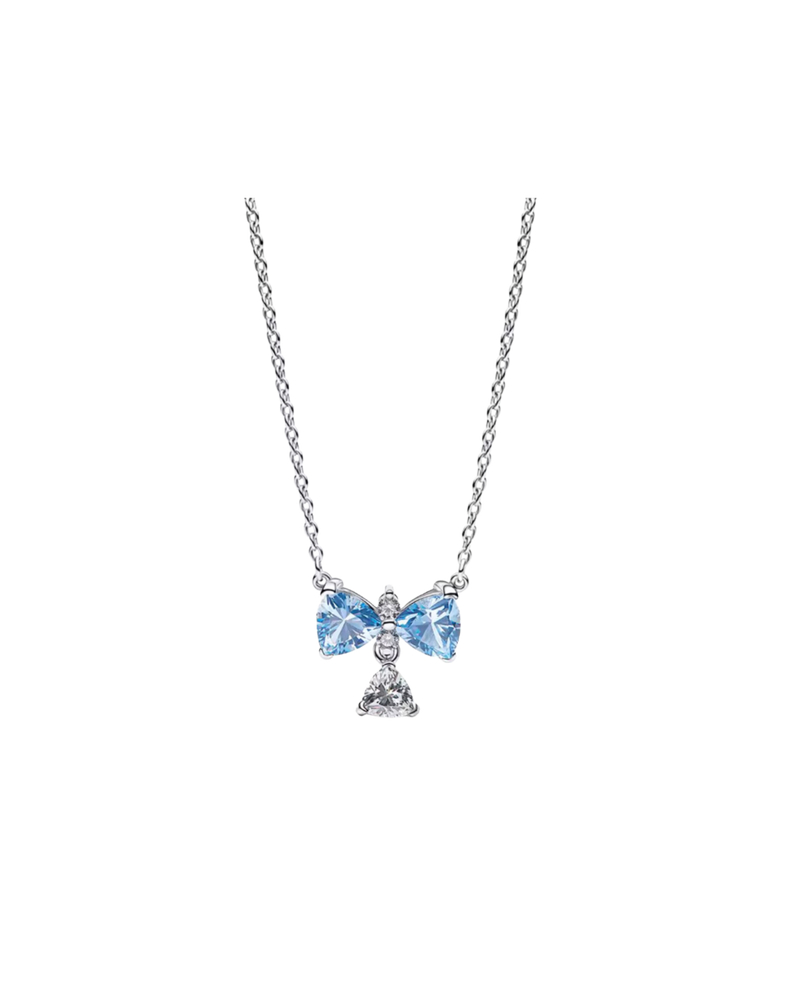 Blue Bow Necklace
