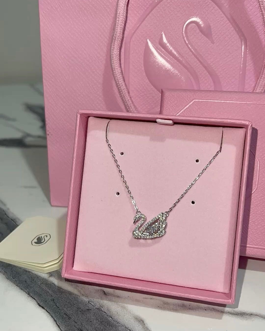 Silver Swans Necklace