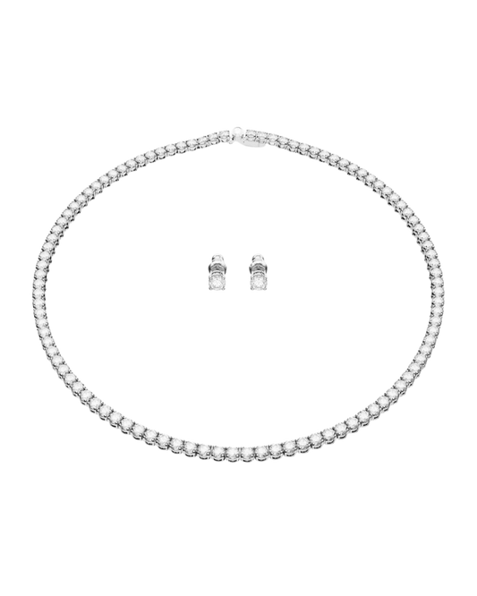 Tennis Neckalce & Earrings Set