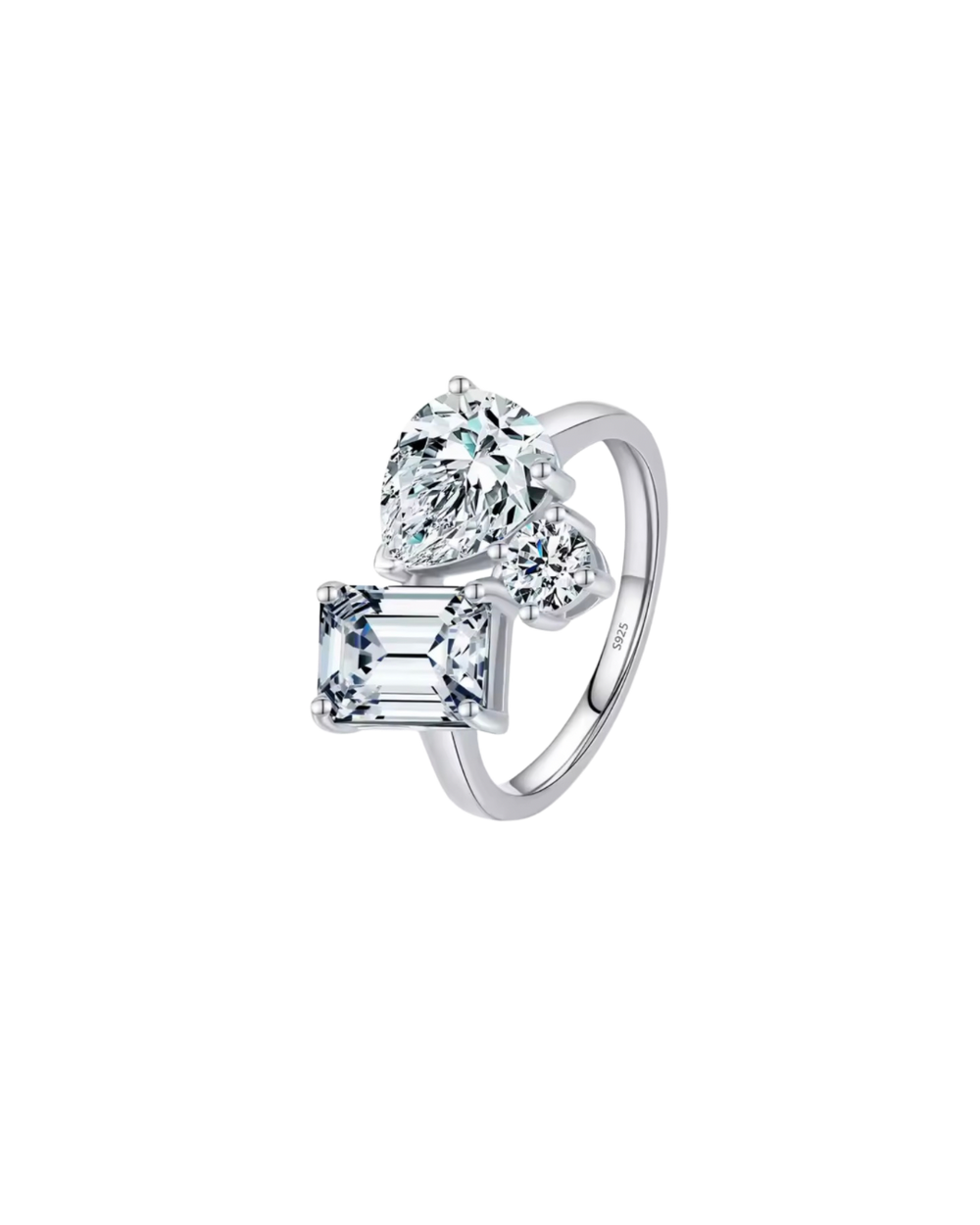 S925 Mixed Cuts Ring