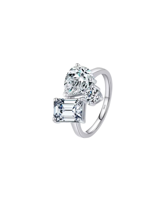 S925 Mixed Cuts Ring