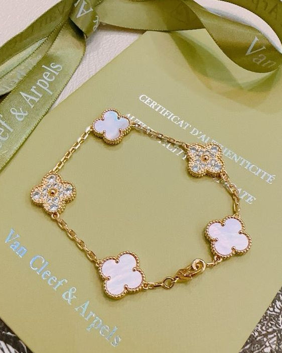 Clover Bracelet Pink Zircon