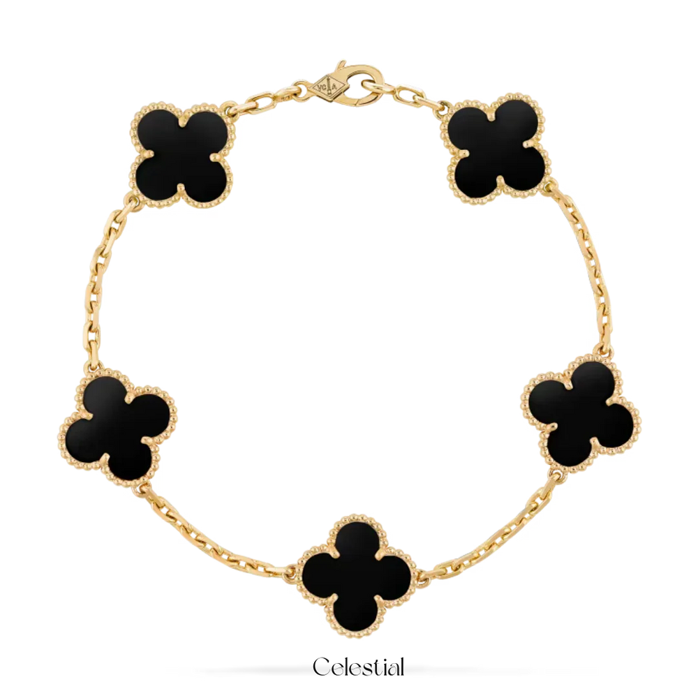 Clover Bracelet Black Stone