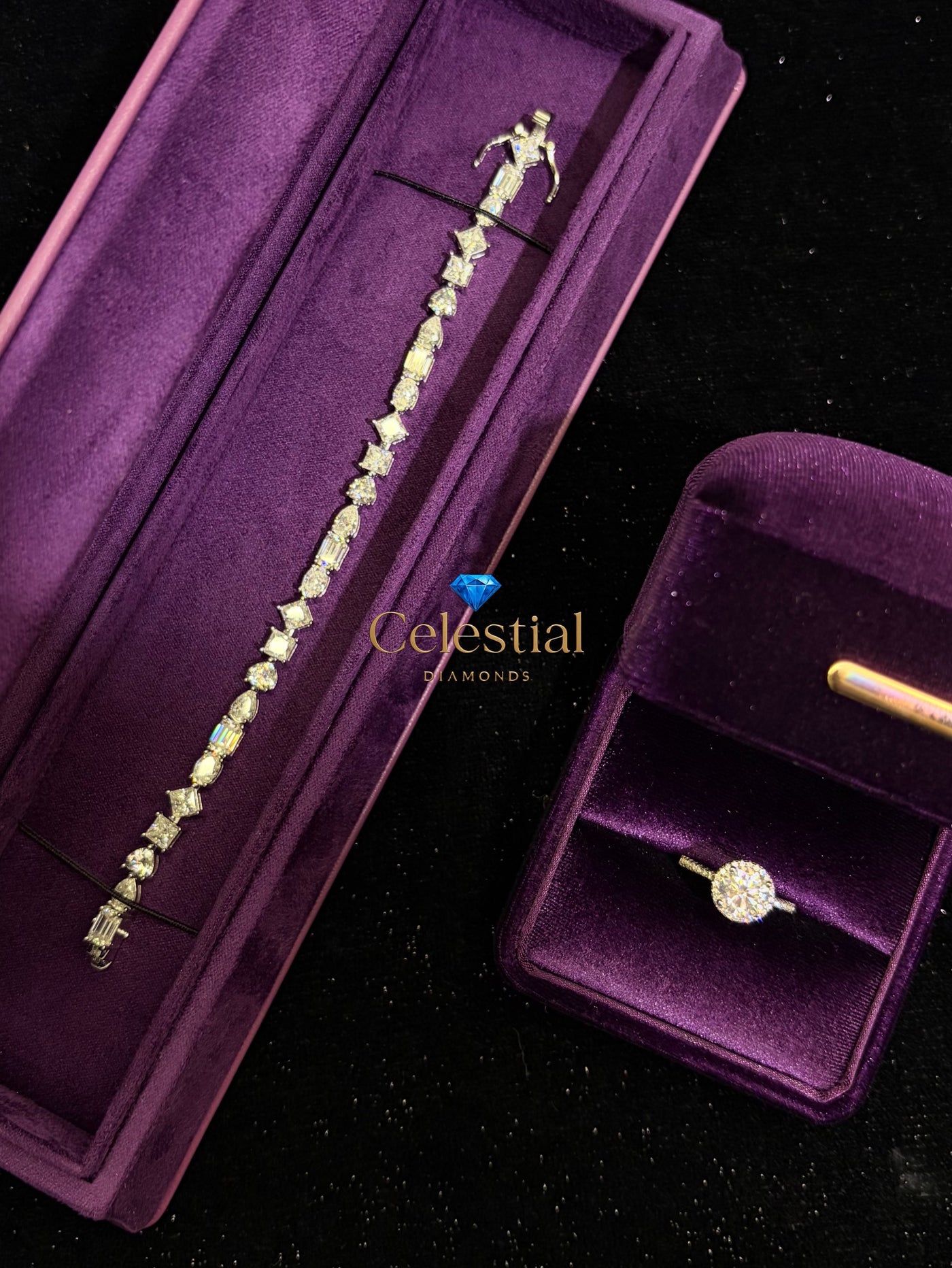 Moissanite Mixed Cuts Princess Bracelet