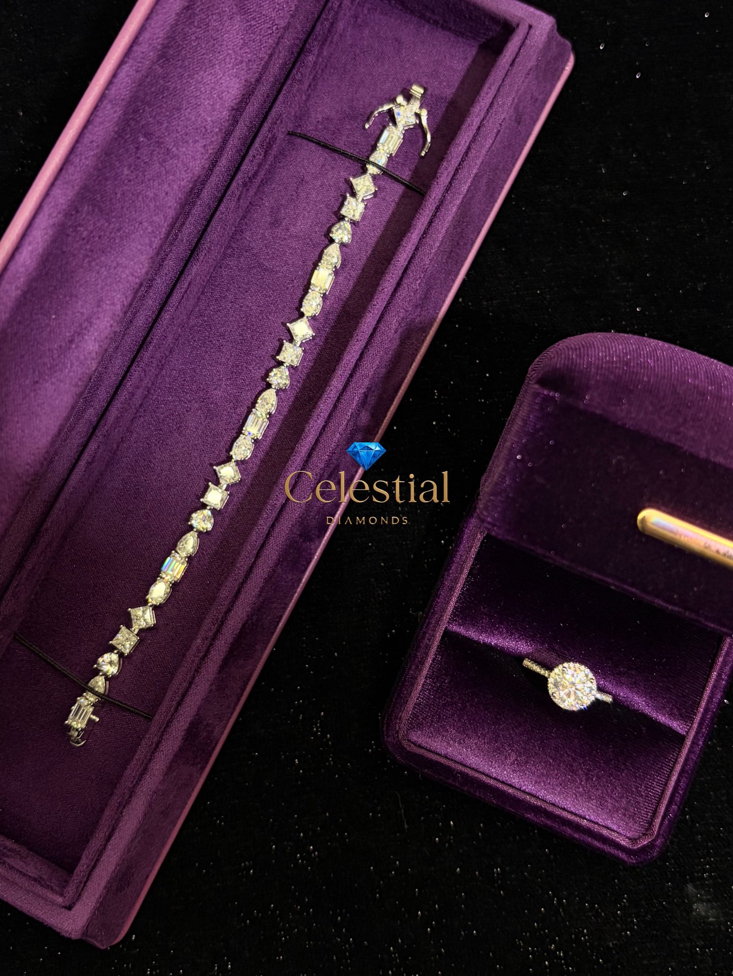 Moissanite Mixed Cuts Princess Bracelet