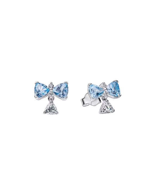 Blue Bow Earrings