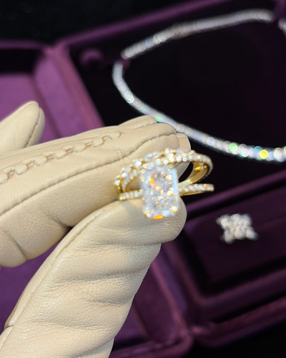 Princess Sapphire 3 Ring Set