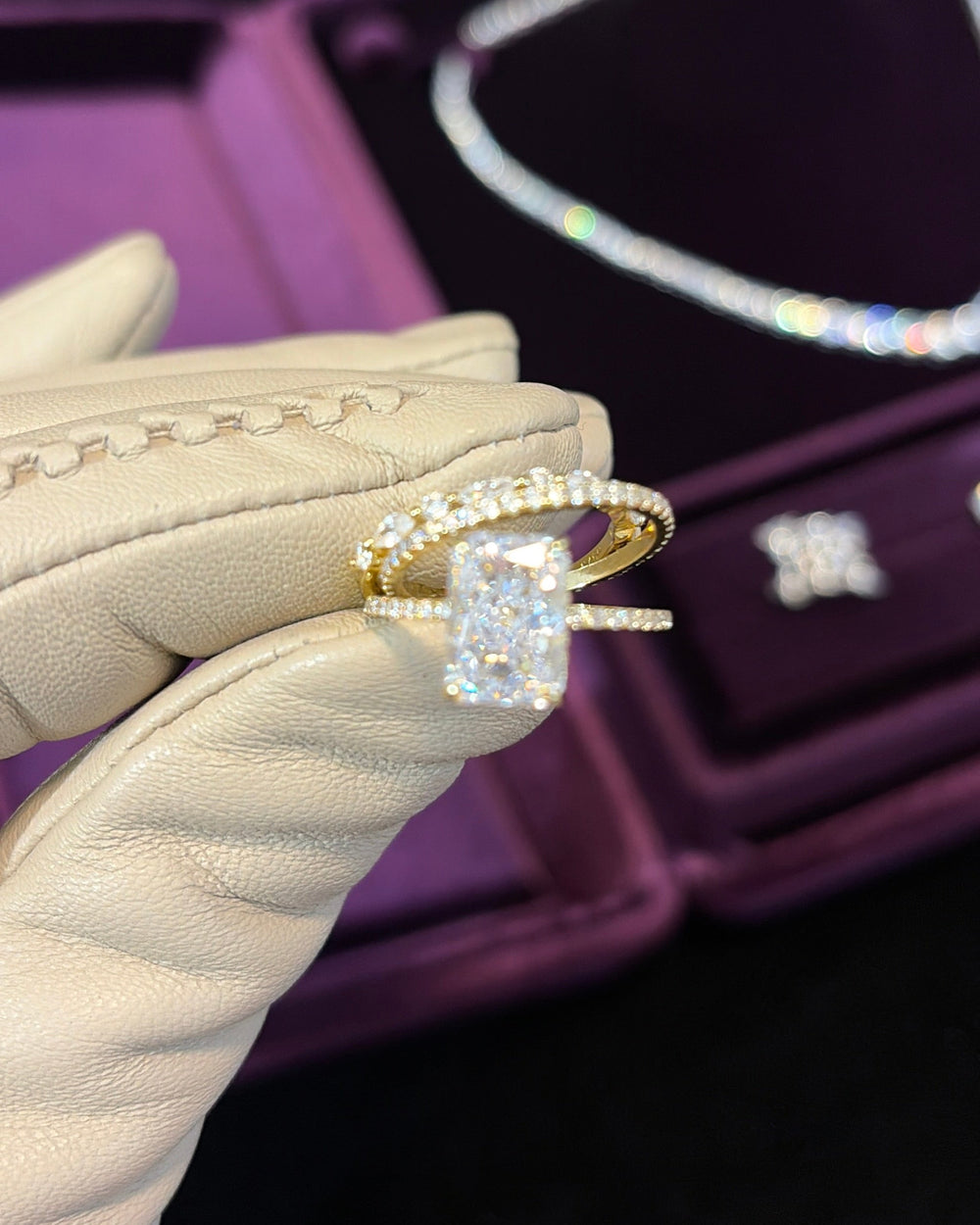 Princess Sapphire 3 Ring Set