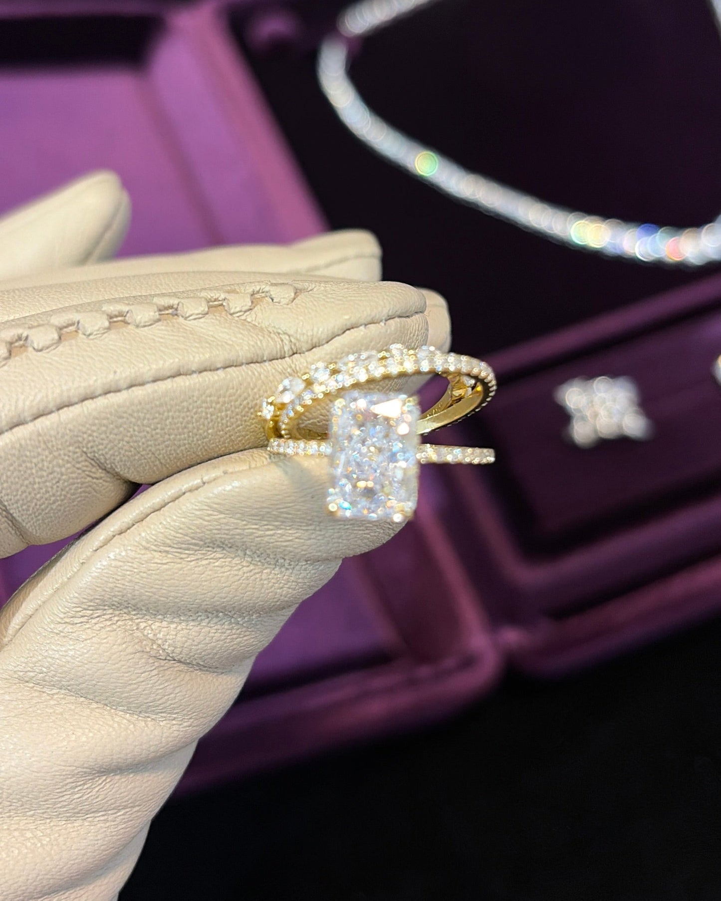 Princess Sapphire 3 Ring Set