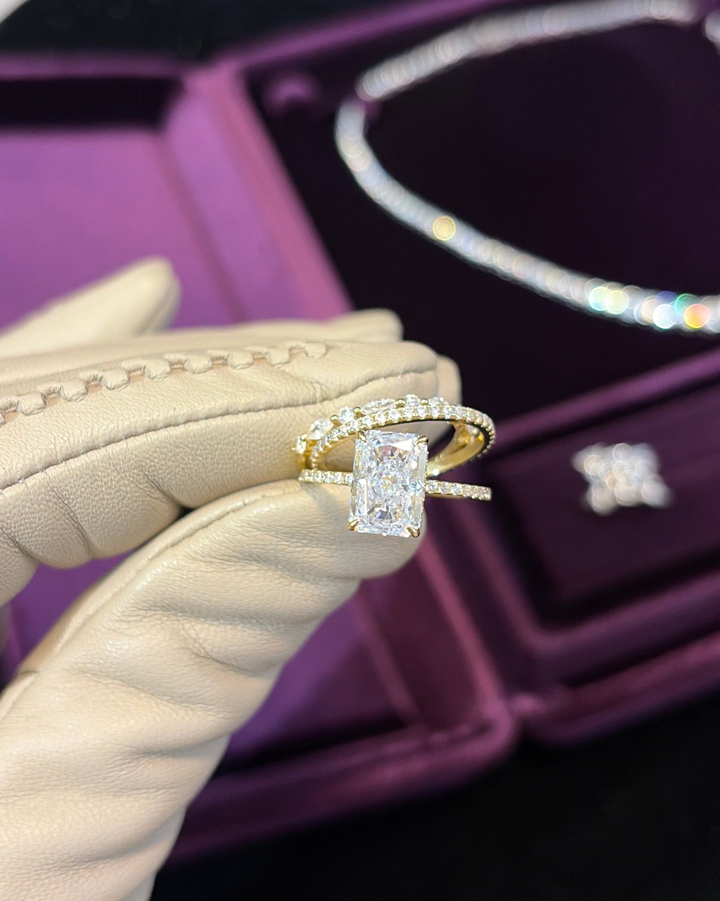 Princess Sapphire 3 Ring Set